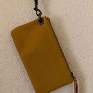 Universal Thread Mustard Yellow Leather Wristlet